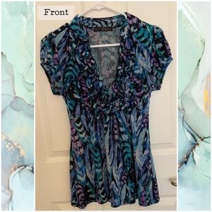 Feather Print Blouse